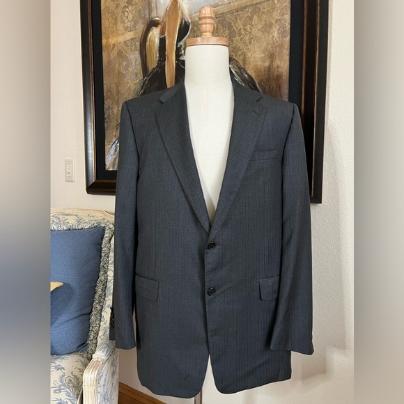 Hickey Freeman Charcoal Pinstripe Blazer Size 44L - Picture 1 of 6